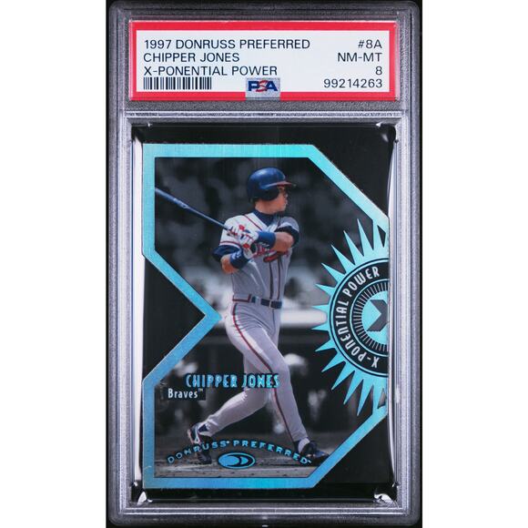 1997 Donruss Preferred X-Ponential Power #8a Chipper Jones /3000 PSA 8 Braves - Picture 1 of 7